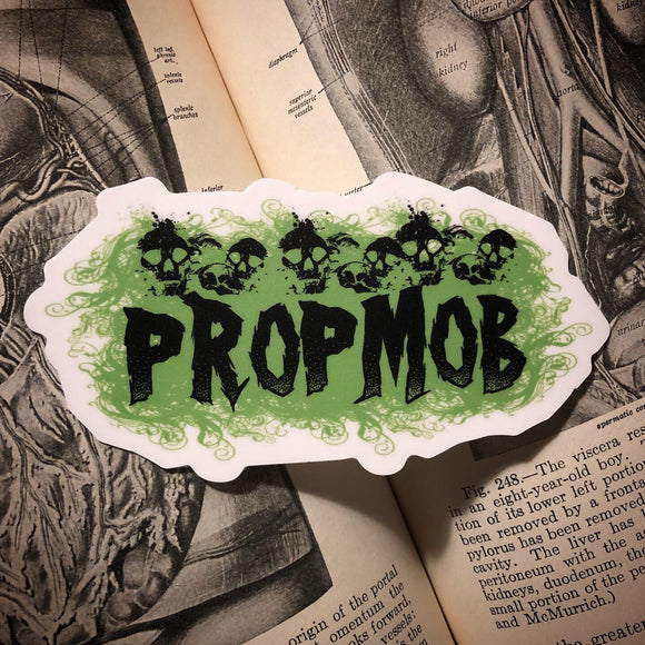 Green PropMob skull sticker