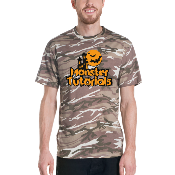 Be seen in this Camo Monster Tutorials Short-sleeved camouflage t-shirt