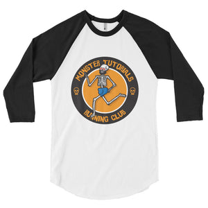 Limited Edition Monster Tutorials Running Club Skeleton 3/4 sleeve raglan shirt