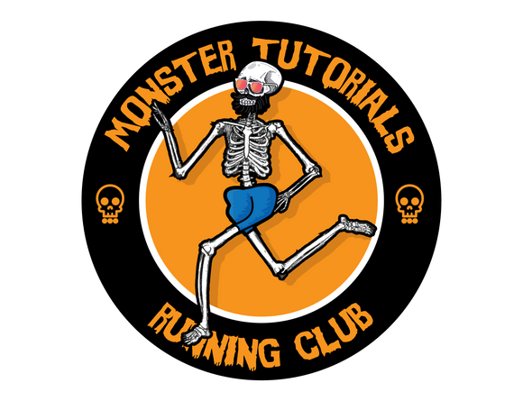 Skeleton Monster Tutorials Running Club Sticker
